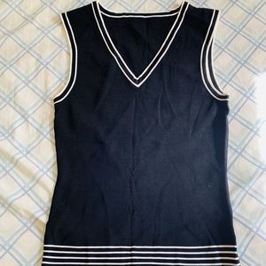 V neck black tank top